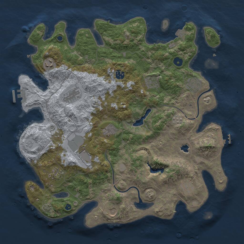 Rust Map: Procedural Map, Size: 4000, Seed: 6947512, 17 Monuments