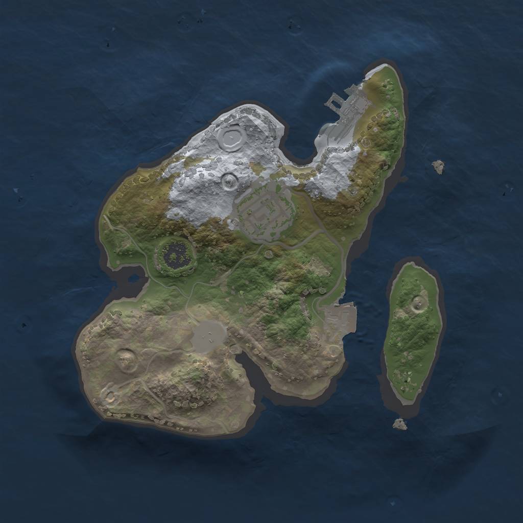 Rust Map: Procedural Map, Size: 2000, Seed: 1005919557, 5 Monuments