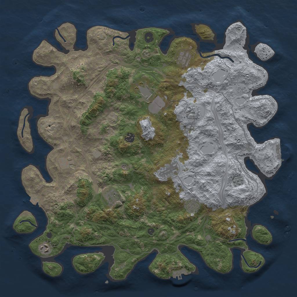 Rust Map: Procedural Map, Size: 4500, Seed: 985444618, 18 Monuments