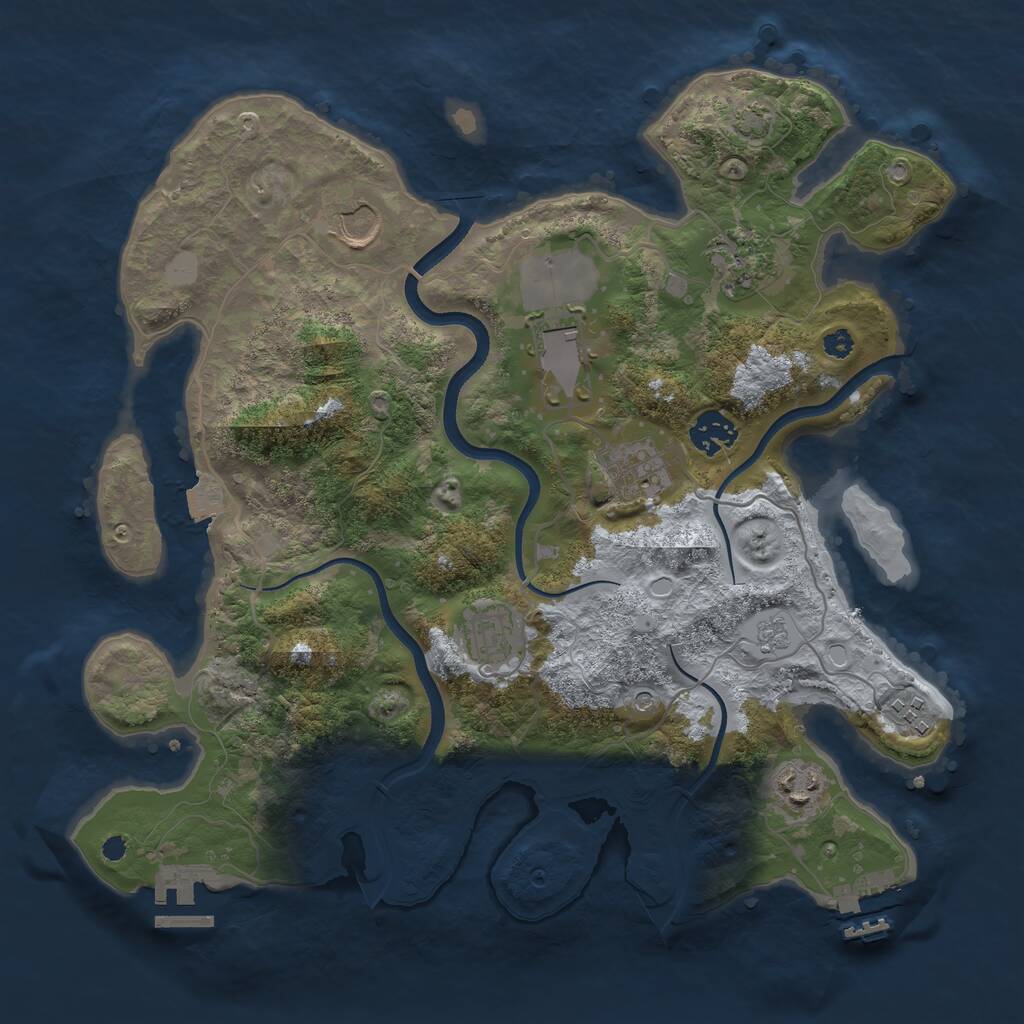 Rust Map: Procedural Map, Size: 3500, Seed: 1587317813, 14 Monuments