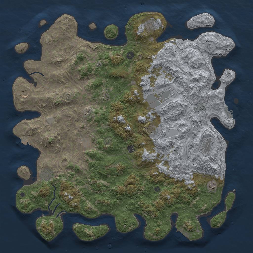 Rust Map: Procedural Map, Size: 4800, Seed: 1301817015, 19 Monuments