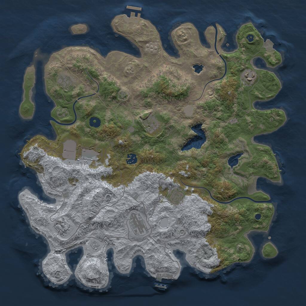 Rust Map: Procedural Map, Size: 4100, Seed: 77104041, 15 Monuments