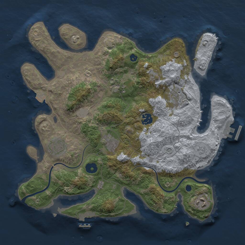 Rust Map: Procedural Map, Size: 3250, Seed: 6713479, 12 Monuments