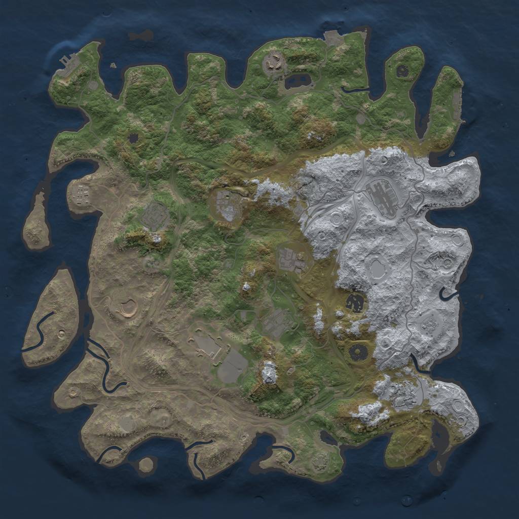 Rust Map: Procedural Map, Size: 4250, Seed: 562154822, 19 Monuments