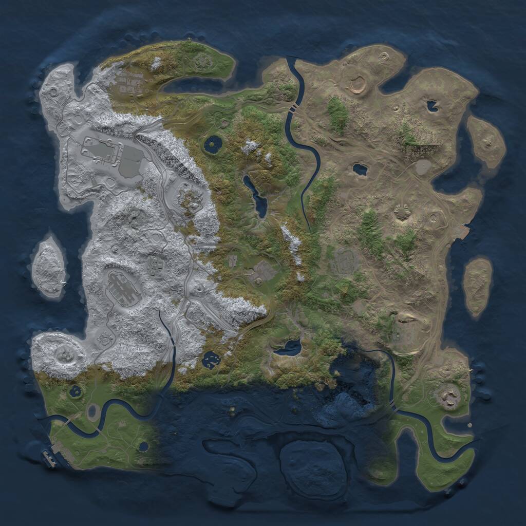 Rust Map: Procedural Map, Size: 4500, Seed: 99095462, 17 Monuments