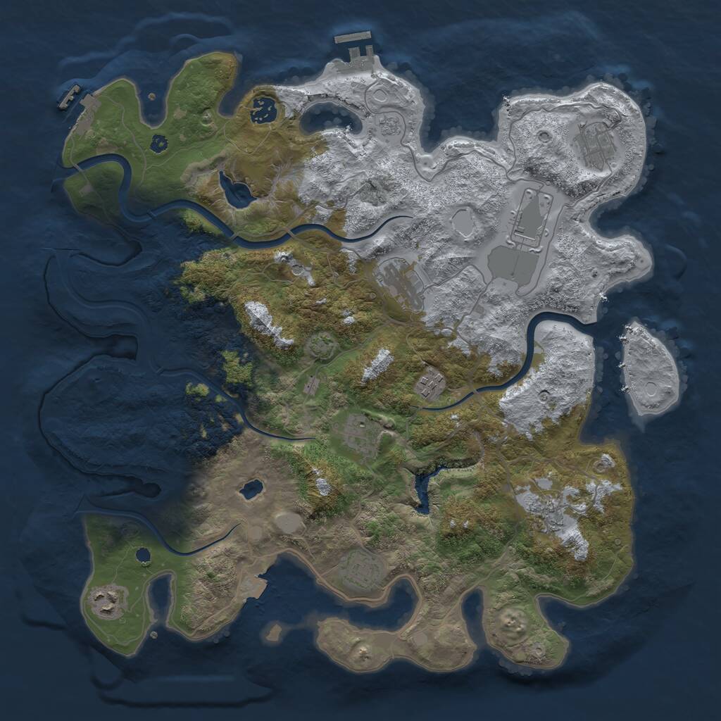 Rust Map: Procedural Map, Size: 4000, Seed: 278487440, 15 Monuments