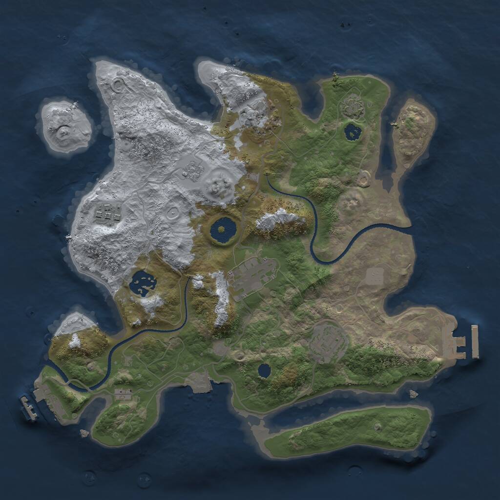 Rust Map: Procedural Map, Size: 3000, Seed: 20726820, 10 Monuments