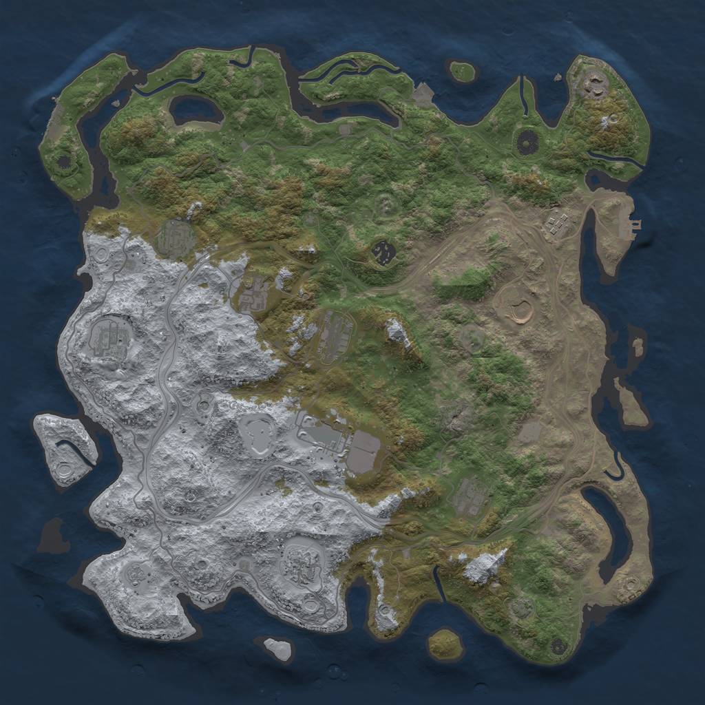 Rust Map: Procedural Map, Size: 4500, Seed: 508953496, 19 Monuments