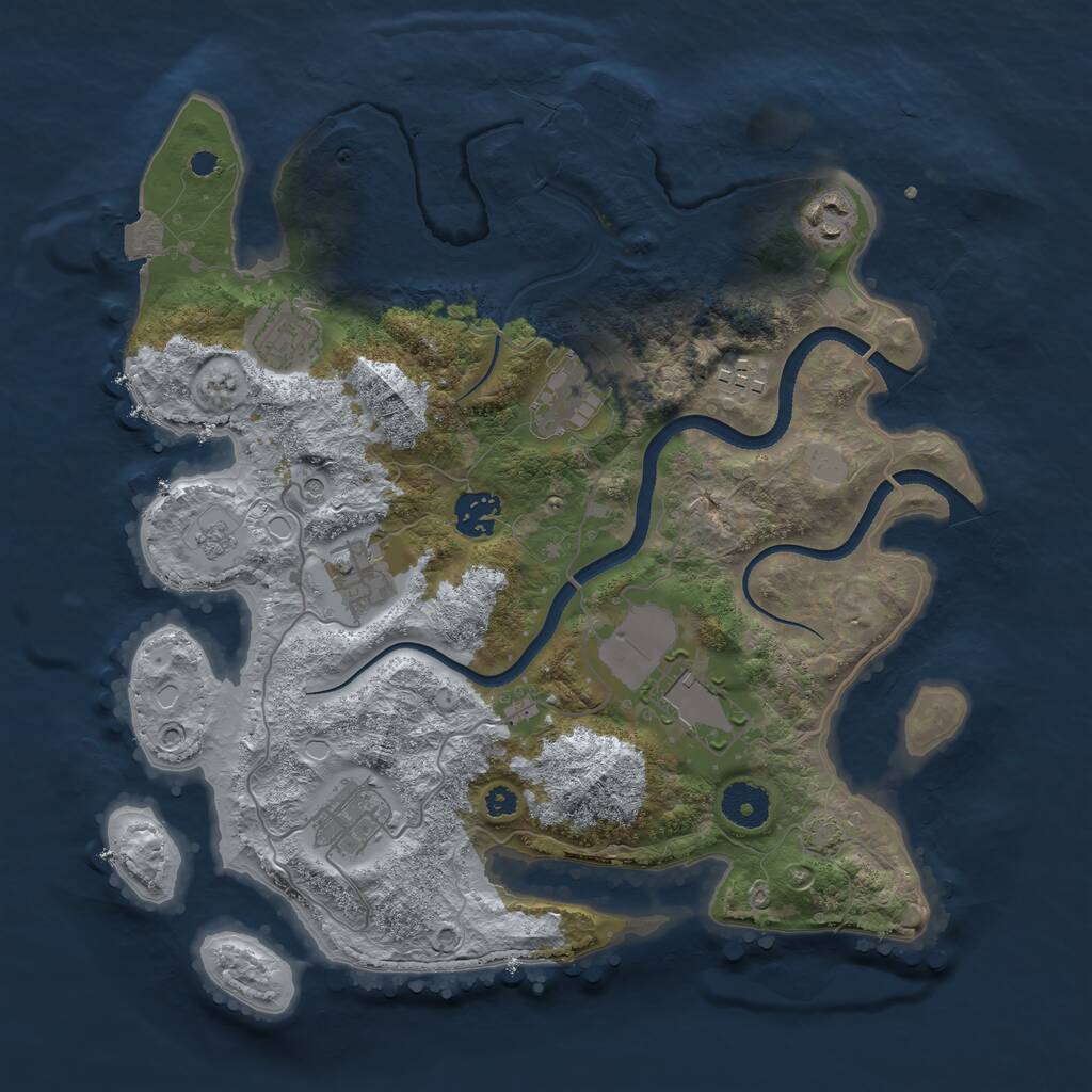 Rust Map: Procedural Map, Size: 3500, Seed: 924652787, 13 Monuments