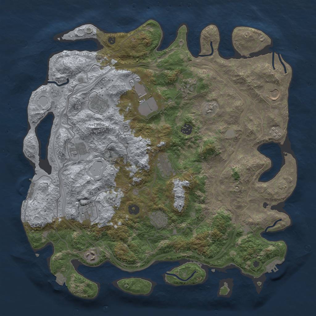 Rust Map: Procedural Map, Size: 4250, Seed: 282050936, 19 Monuments