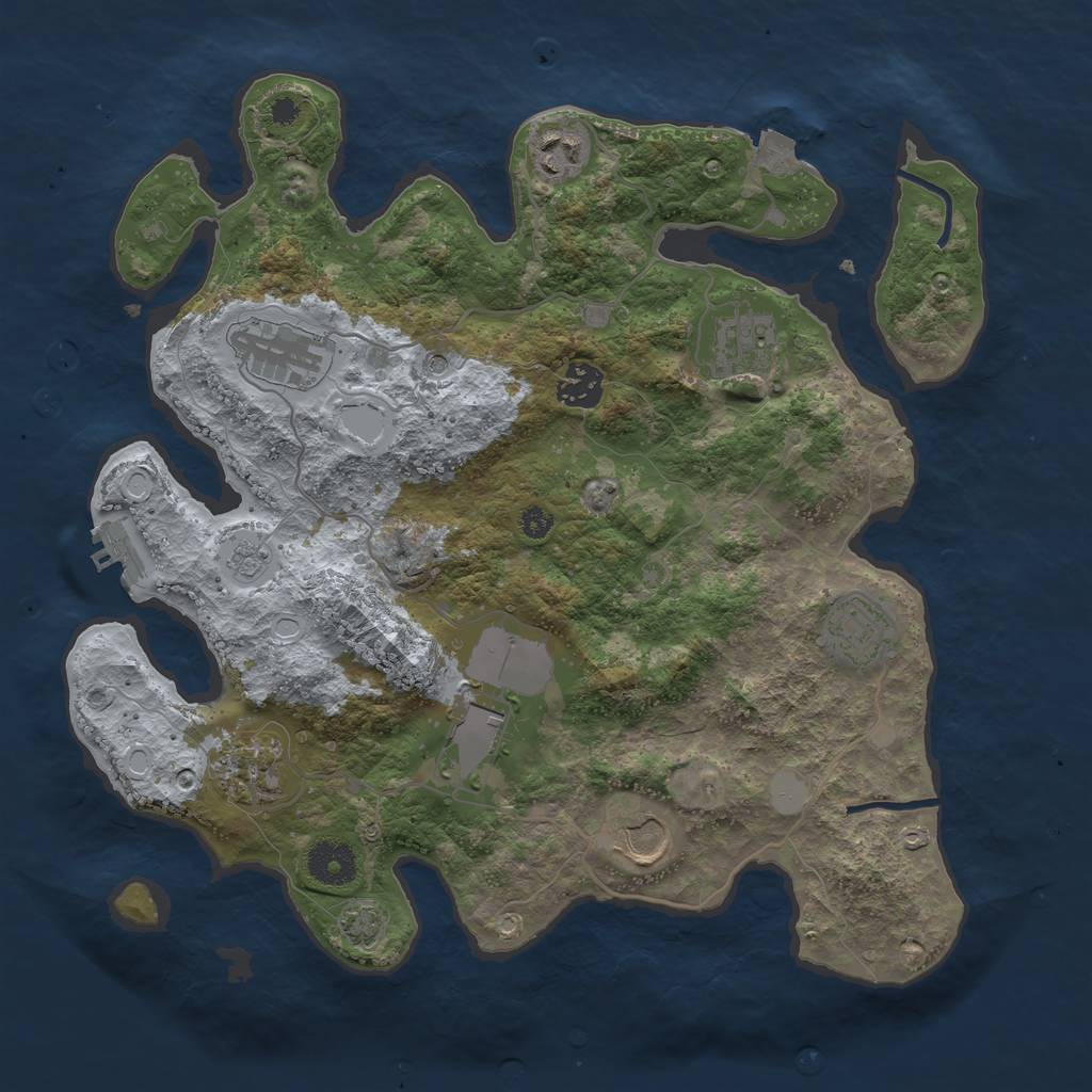 Rust Map: Procedural Map, Size: 3500, Seed: 995054518, 15 Monuments