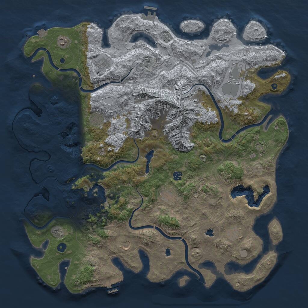 Rust Map: Procedural Map, Size: 5000, Seed: 2193417, 16 Monuments
