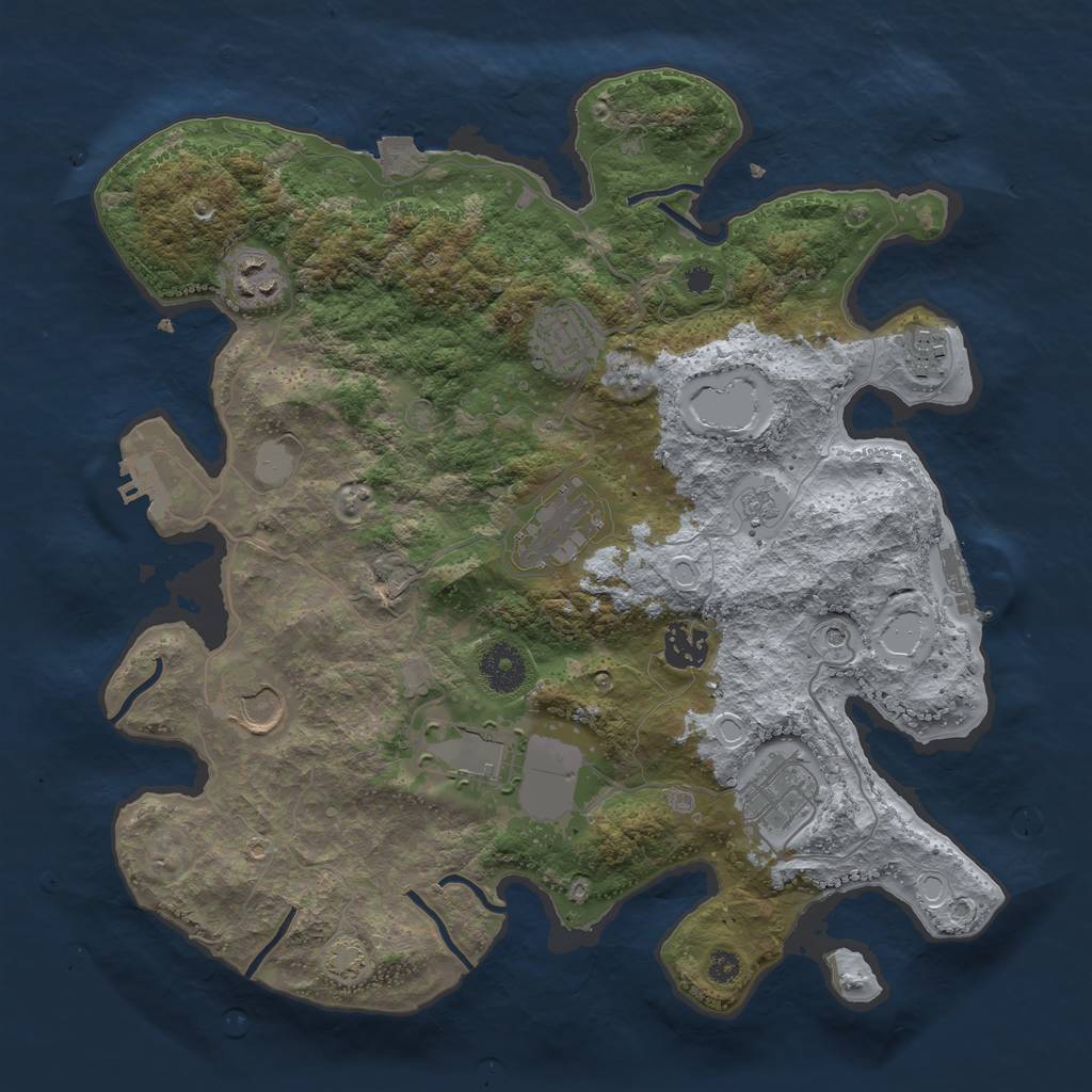 Rust Map: Procedural Map, Size: 3500, Seed: 920231, 16 Monuments