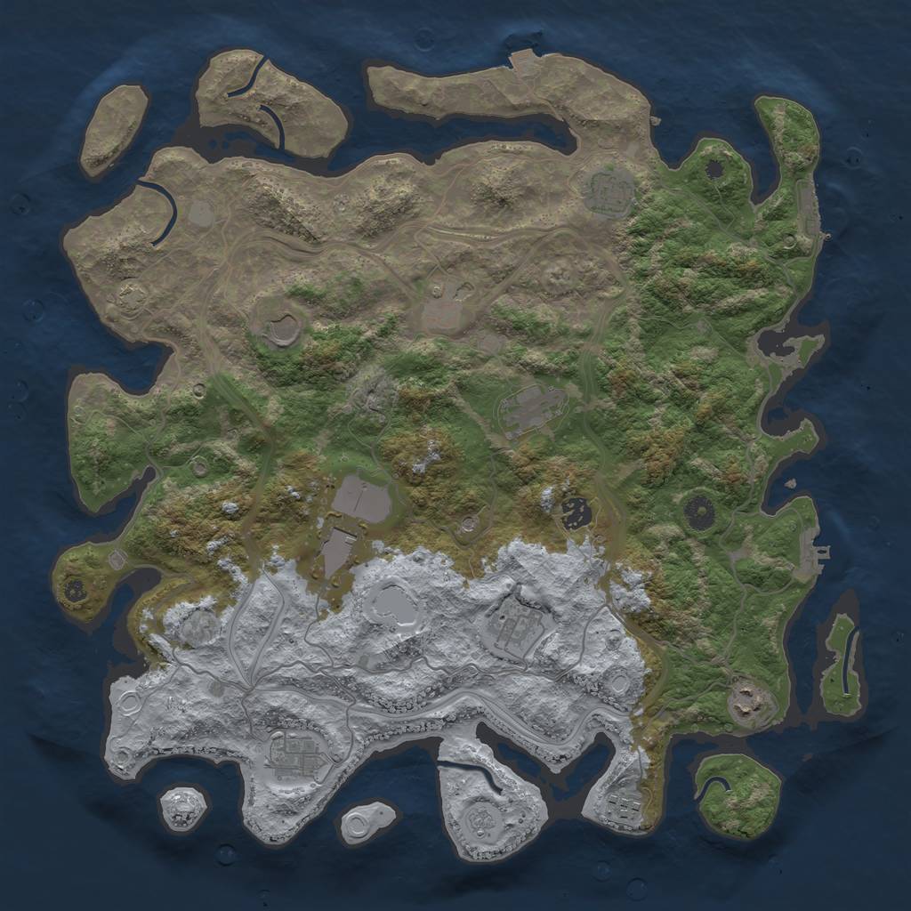 Rust Map: Procedural Map, Size: 4250, Seed: 2006392413, 18 Monuments