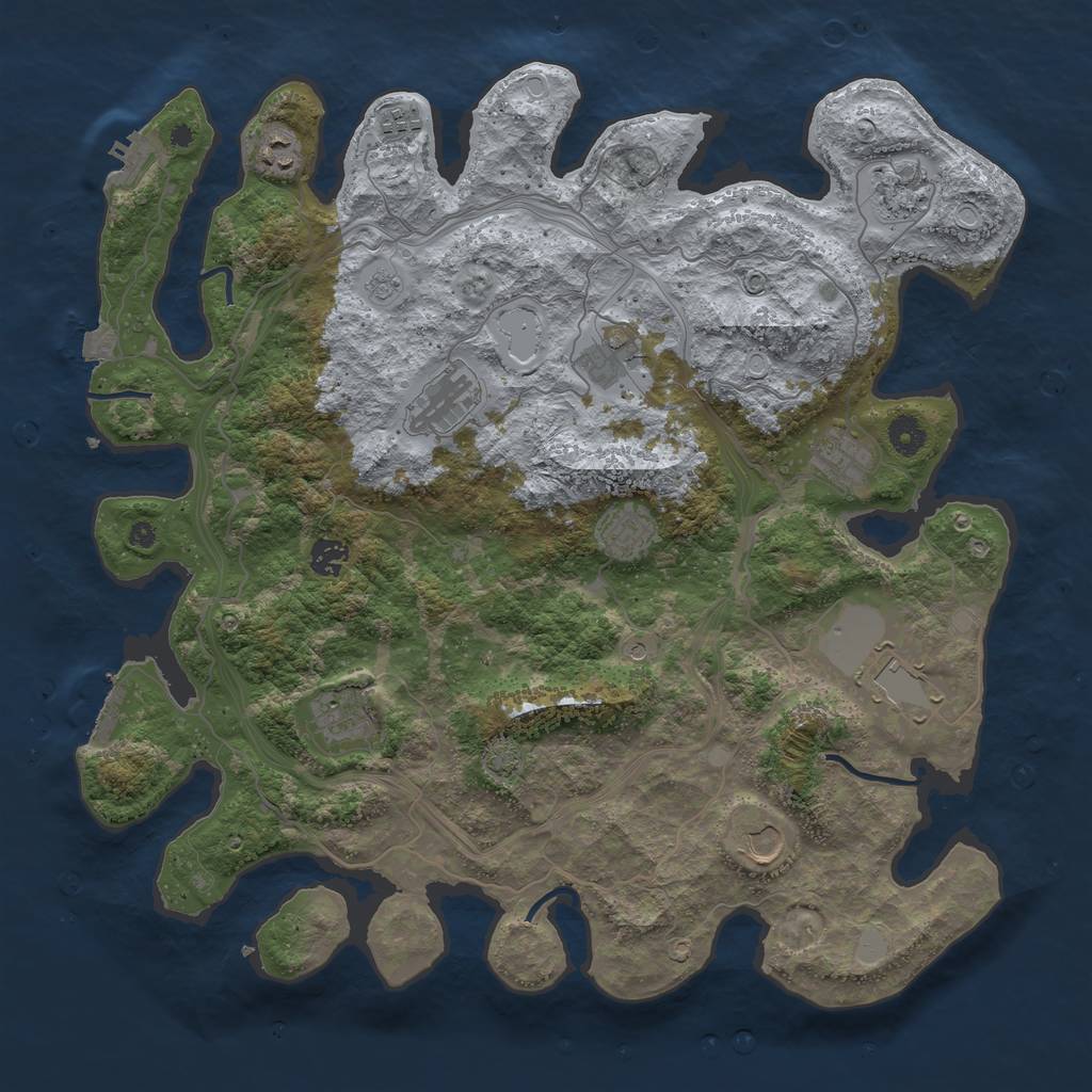 Rust Map: Procedural Map, Size: 4250, Seed: 958186913, 19 Monuments