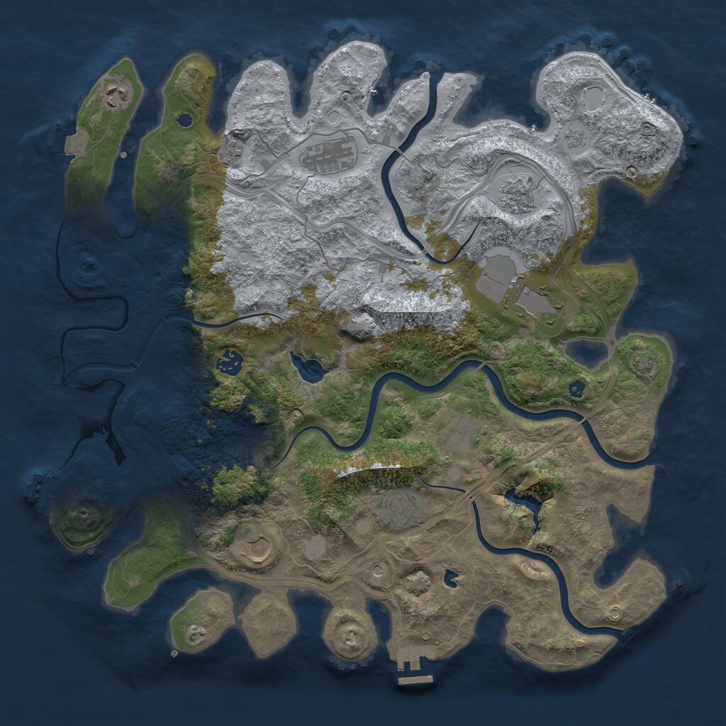 Rust Map: Procedural Map, Size: 4250, Seed: 958186913, 15 Monuments