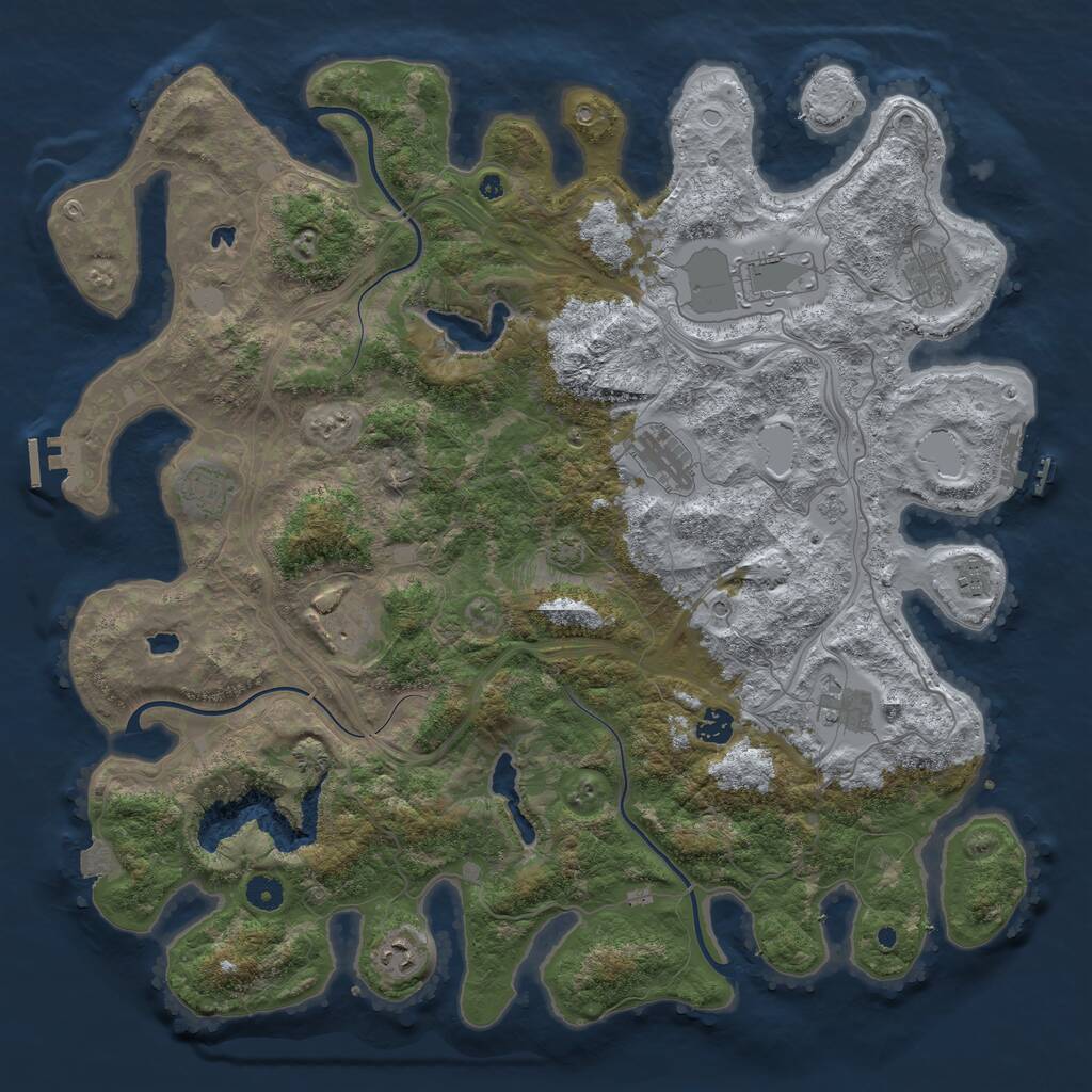 Rust Map: Procedural Map, Size: 4500, Seed: 162244237, 15 Monuments