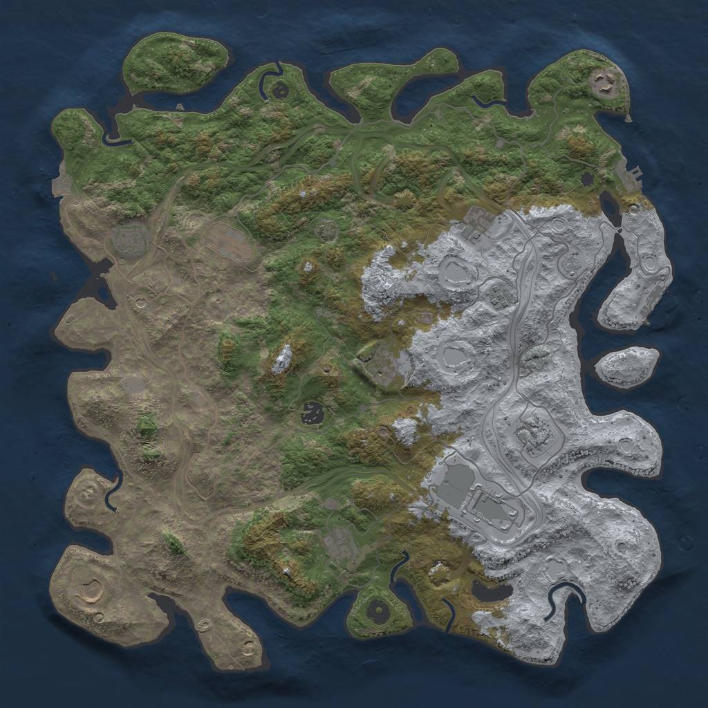 Rust Map: Procedural Map, Size: 4500, Seed: 120656859, 19 Monuments
