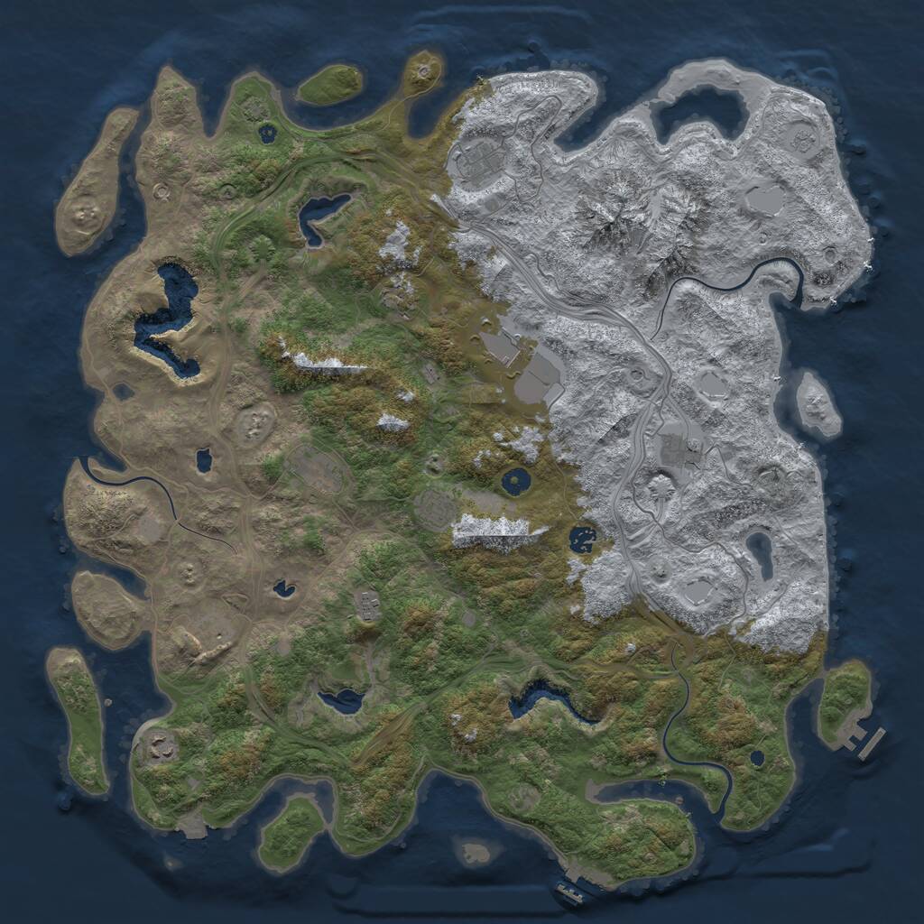 Rust Map: Procedural Map, Size: 5000, Seed: 84504115, 16 Monuments