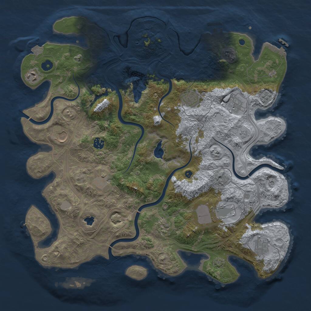 Rust Map: Procedural Map, Size: 4250, Seed: 84940819, 16 Monuments