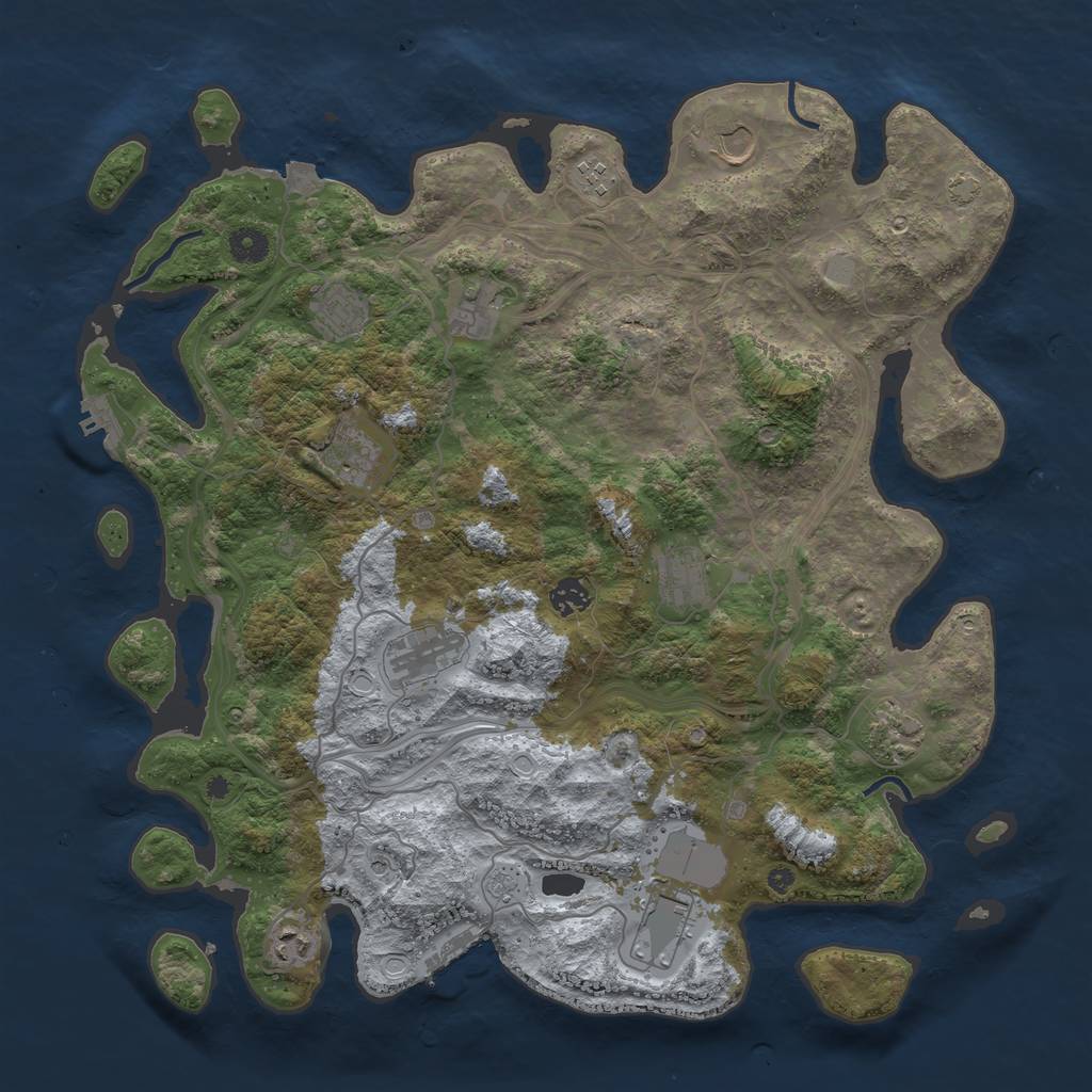 Rust Map: Procedural Map, Size: 4250, Seed: 305176751, 19 Monuments