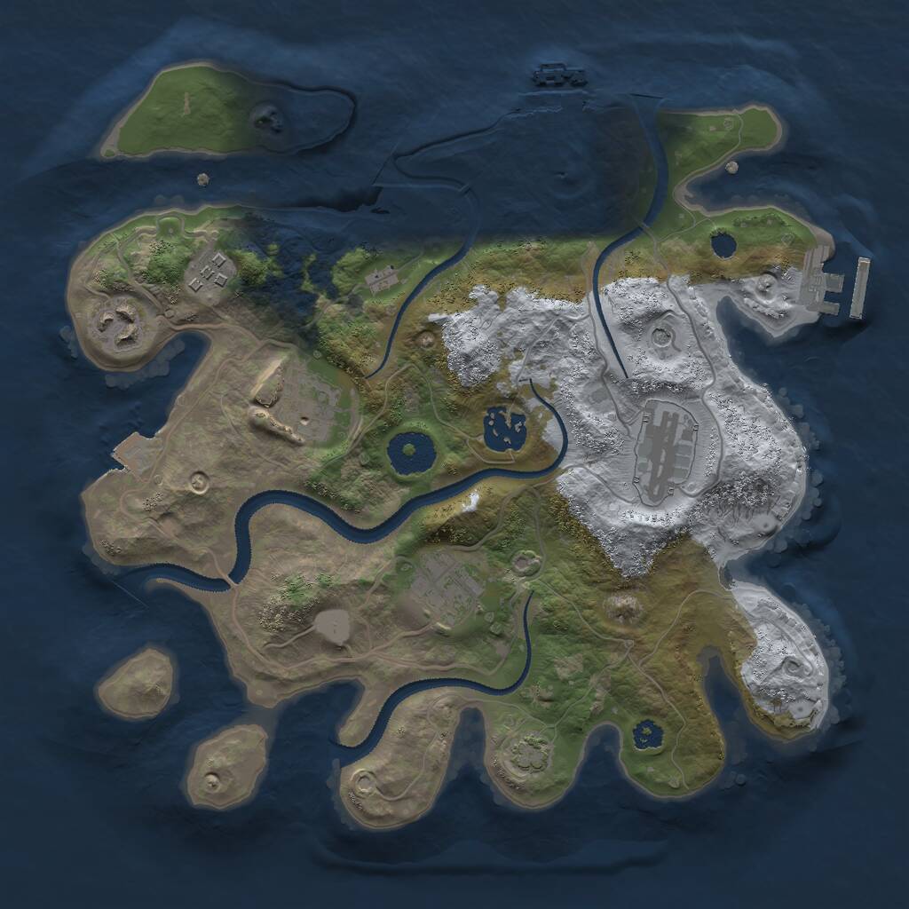 Rust Map: Procedural Map, Size: 3000, Seed: 14918, 11 Monuments