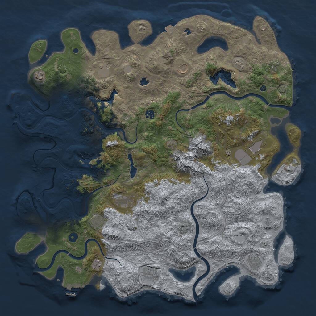 Rust Map: Procedural Map, Size: 5000, Seed: 11561515, 17 Monuments