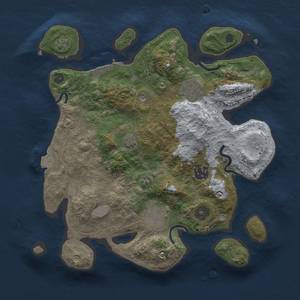 Thumbnail Rust Map: Procedural Map, Size: 3000, Seed: 1275388569, 10 Monuments