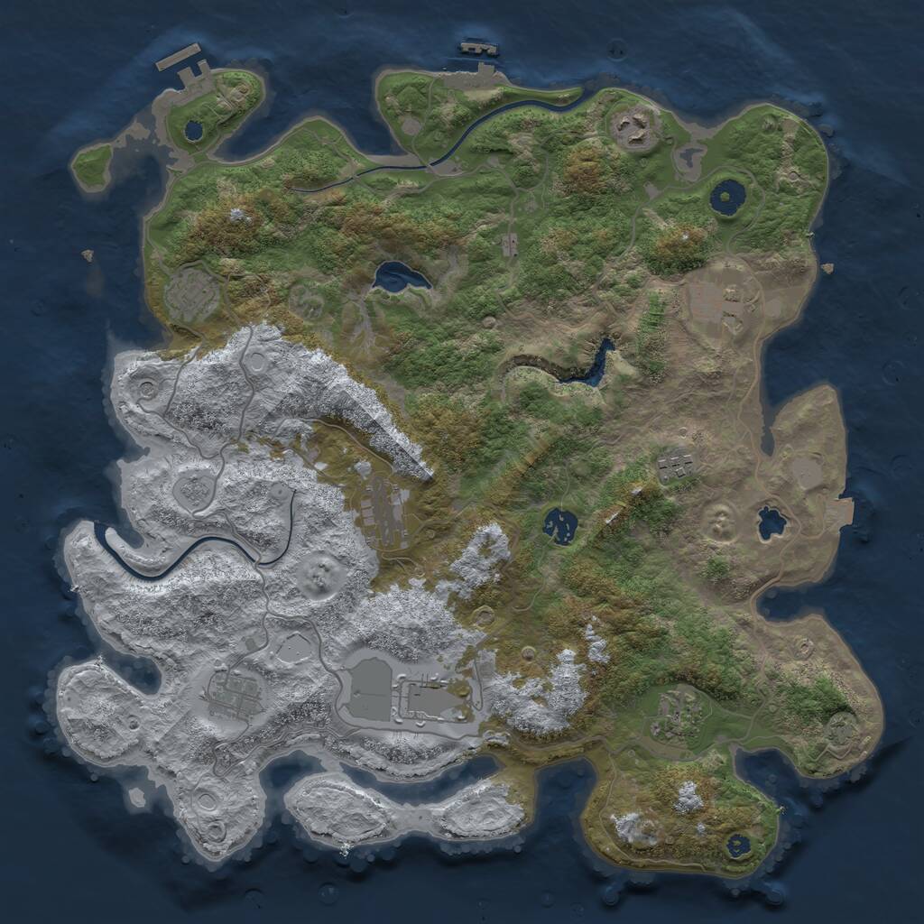 Rust Map: Procedural Map, Size: 4000, Seed: 6222, 15 Monuments