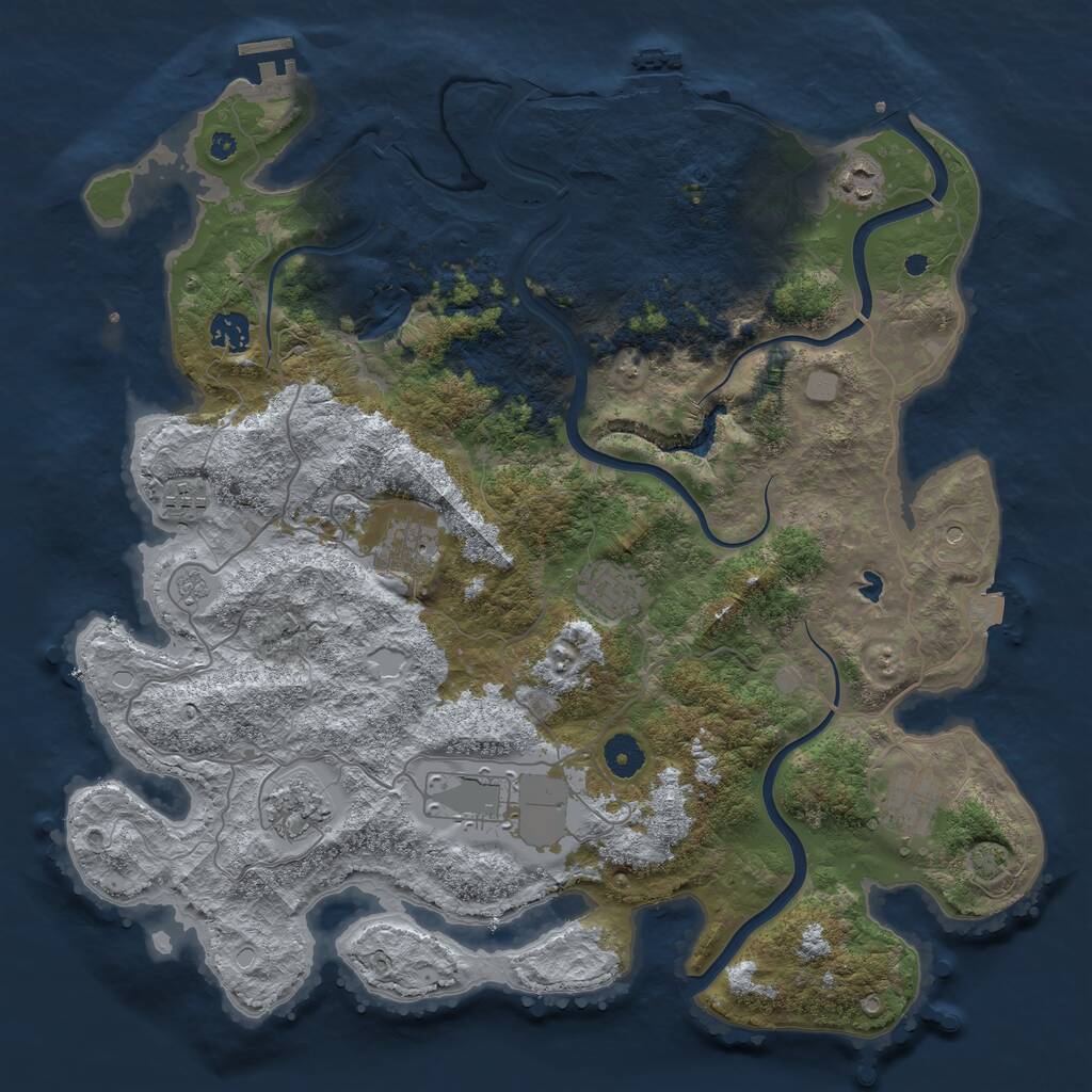 Rust Map: Procedural Map, Size: 4000, Seed: 6222, 14 Monuments