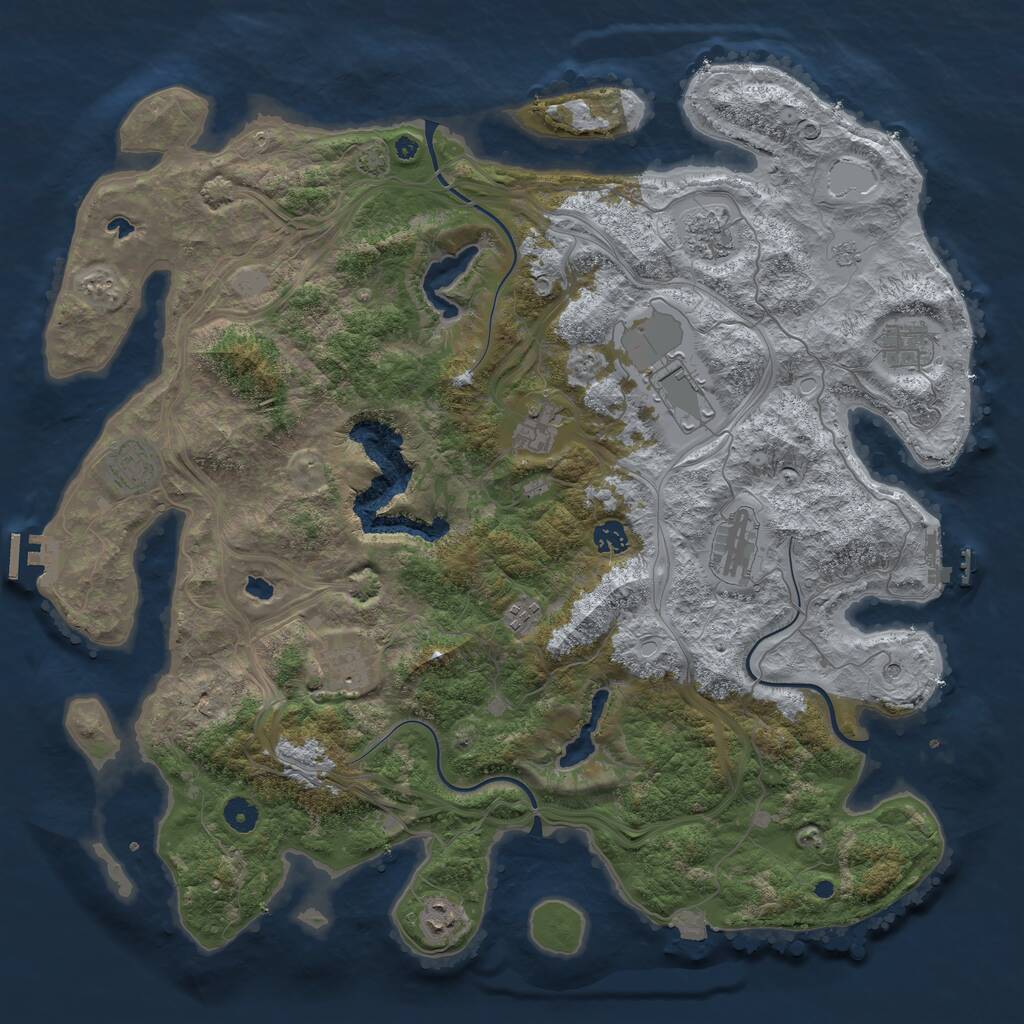 Rust Map: Procedural Map, Size: 4500, Seed: 31785751, 16 Monuments