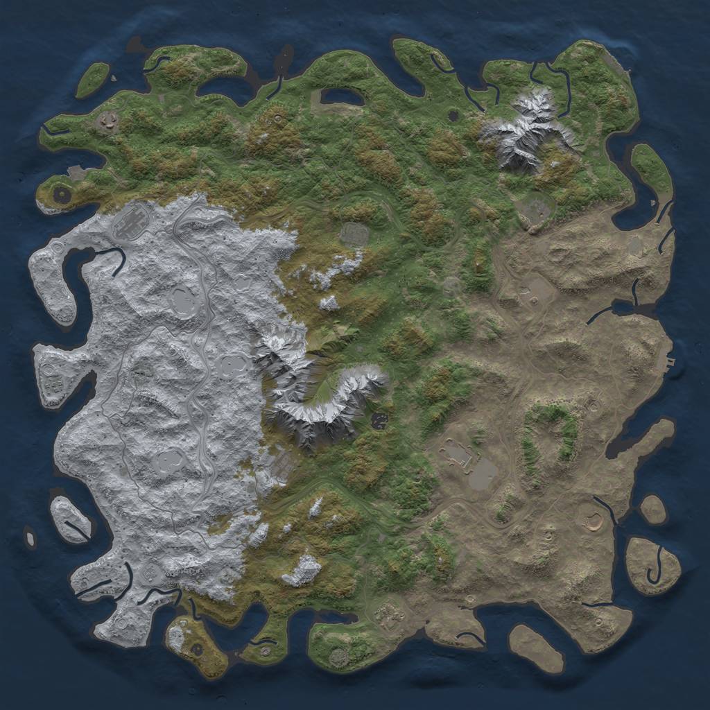 Rust Map: Procedural Map, Size: 6000, Seed: 112958260, 19 Monuments