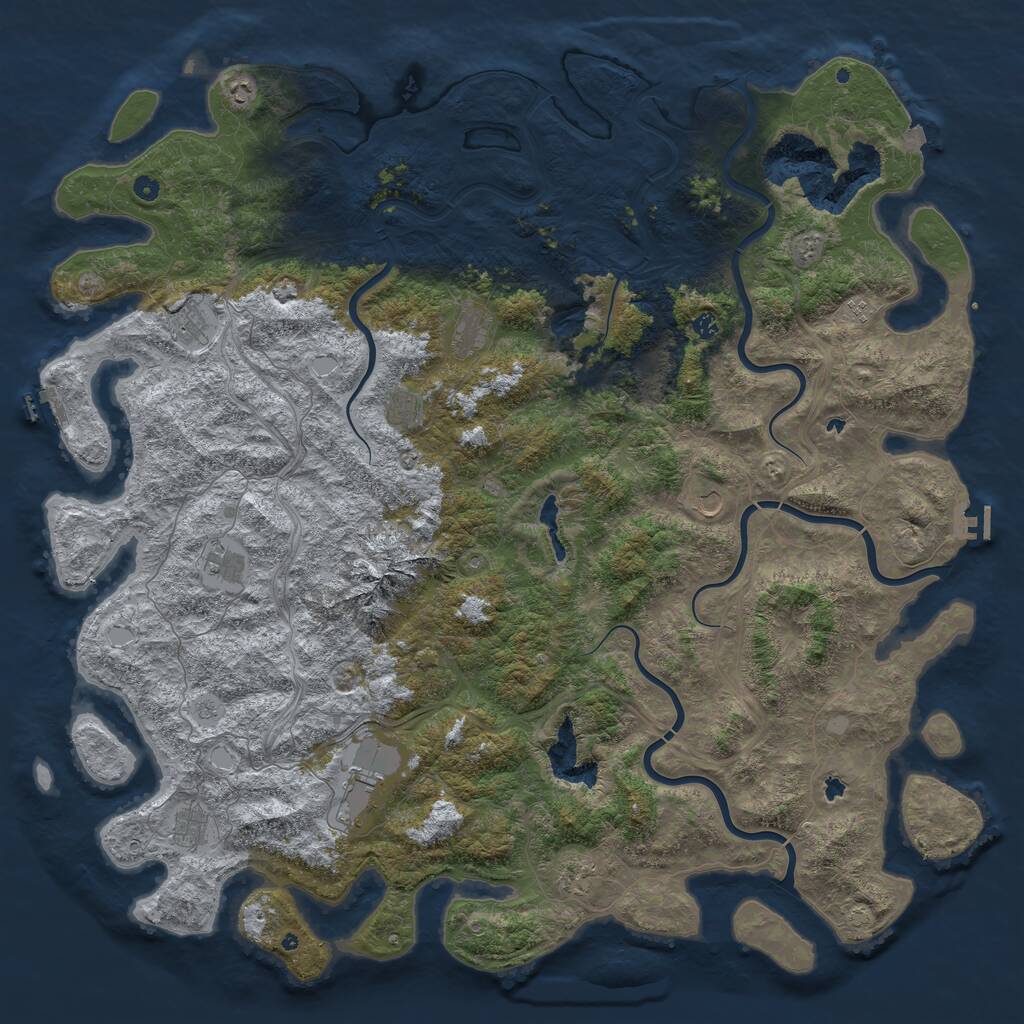 Rust Map: Procedural Map, Size: 6000, Seed: 112958260, 17 Monuments