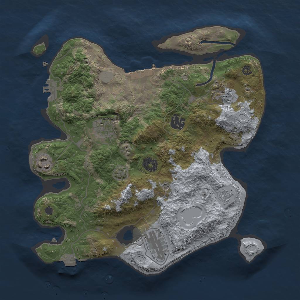 Rust Map: Procedural Map, Size: 3000, Seed: 215559941, 13 Monuments