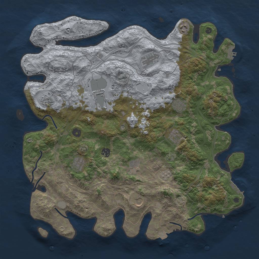 Rust Map: Procedural Map, Size: 4300, Seed: 8530016, 19 Monuments