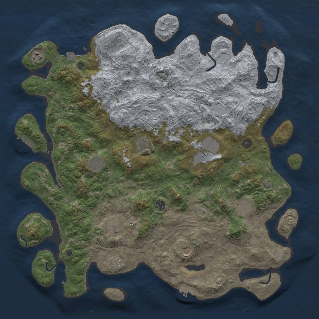 Rust Map: Procedural Map, Size: 4750, Seed: 502, 18 Monuments