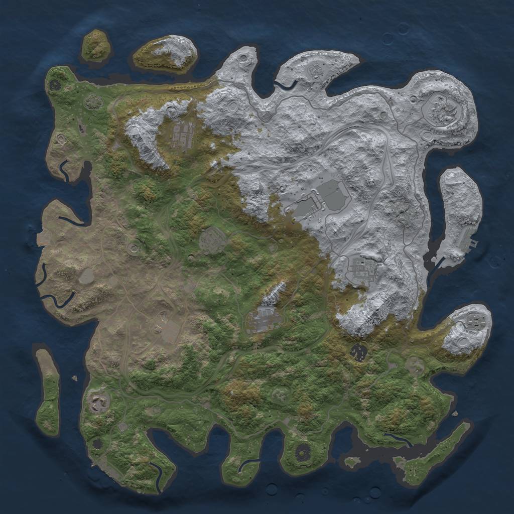 Rust Map: Procedural Map, Size: 4500, Seed: 106161718, 18 Monuments