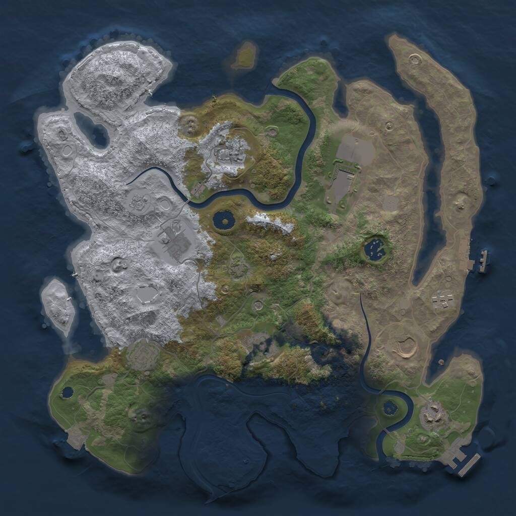 Rust Map: Procedural Map, Size: 3700, Seed: 38287543, 15 Monuments