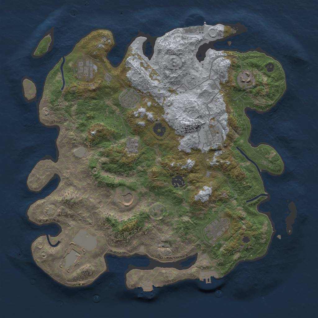 Rust Map: Procedural Map, Size: 3700, Seed: 275662156, 16 Monuments