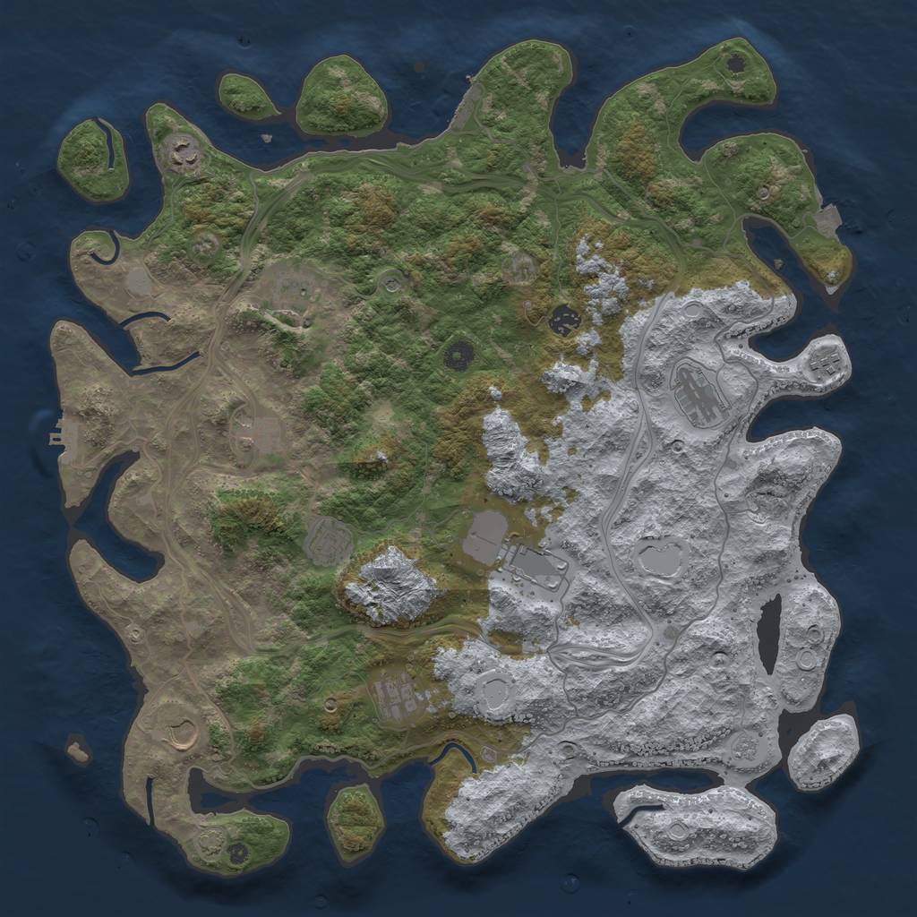 Rust Map: Procedural Map, Size: 4550, Seed: 1665665555, 18 Monuments