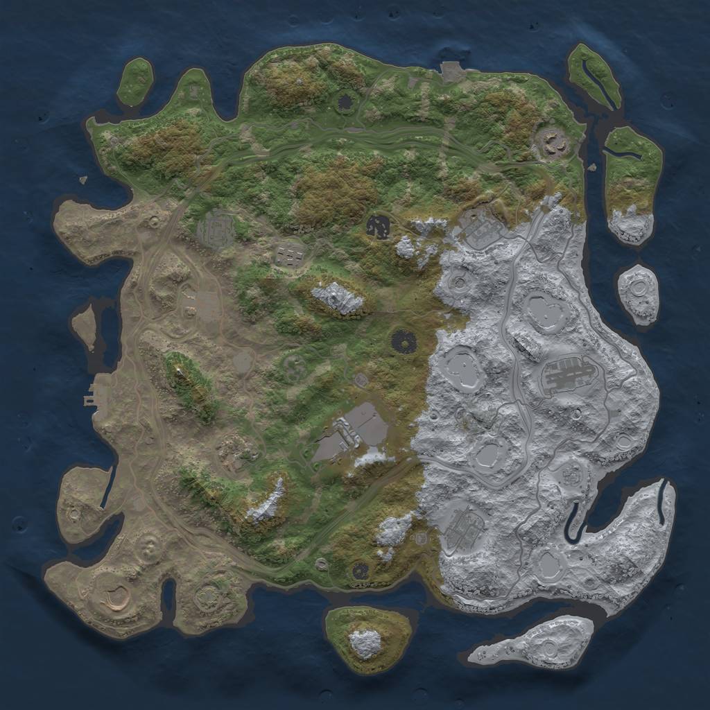 Rust Map: Procedural Map, Size: 4250, Seed: 1056918096, 18 Monuments