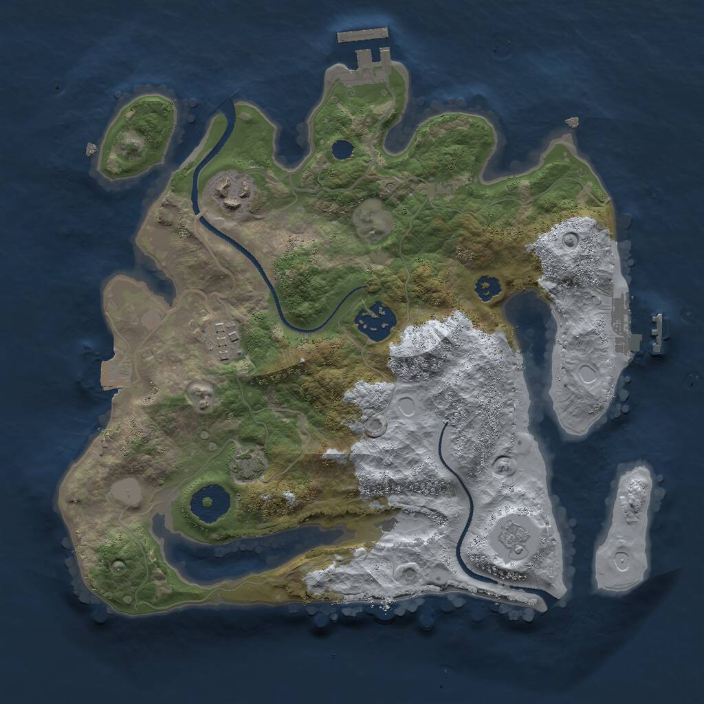 Rust Map: Procedural Map, Size: 2800, Seed: 38923142, 8 Monuments