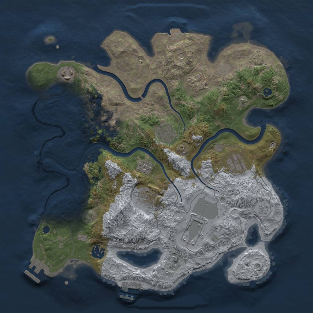 Rust Map: Procedural Map, Size: 3500, Seed: 36401962, 15 Monuments