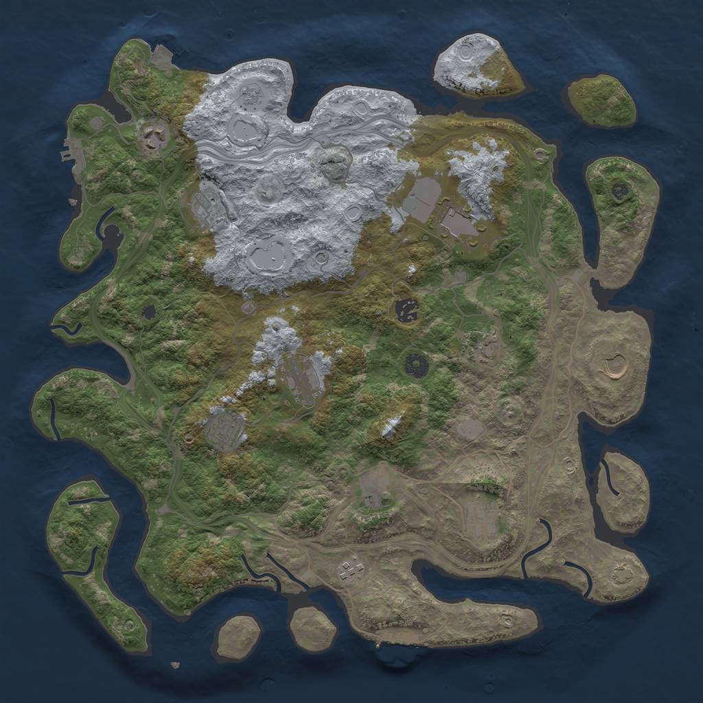 Rust Map: Procedural Map, Size: 4250, Seed: 477101288, 19 Monuments