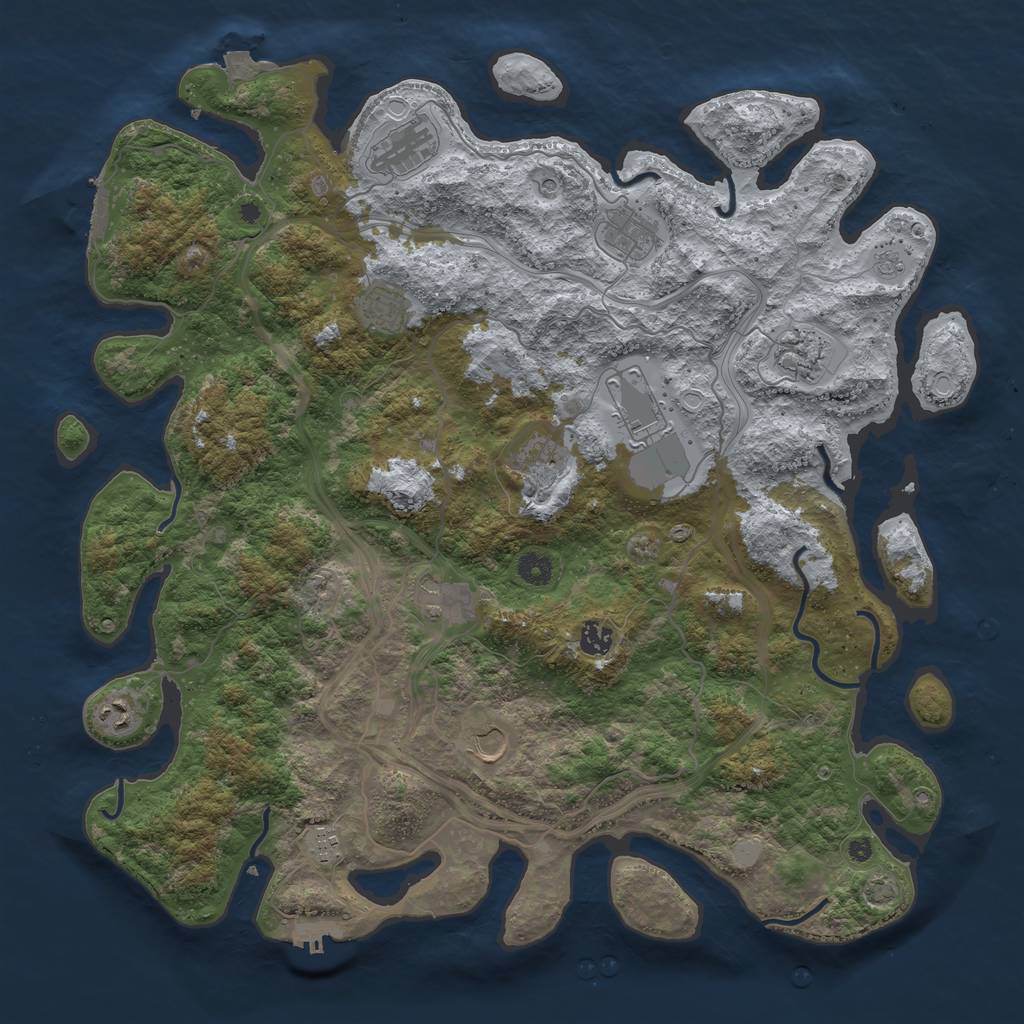 Rust Map: Procedural Map, Size: 4500, Seed: 178289138, 19 Monuments