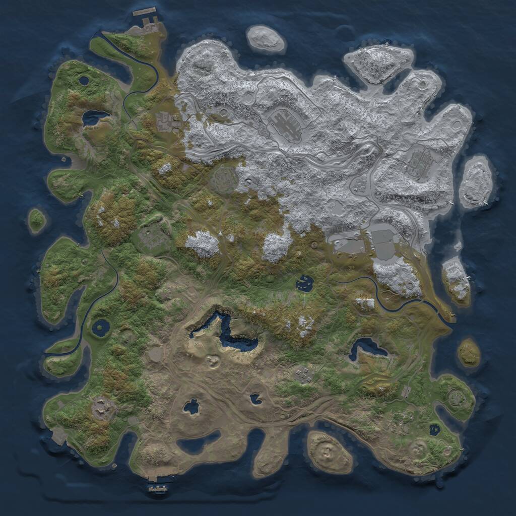 Rust Map: Procedural Map, Size: 4500, Seed: 178289138, 16 Monuments