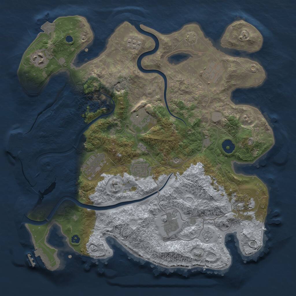 Rust Map: Procedural Map, Size: 3400, Seed: 67376214, 14 Monuments