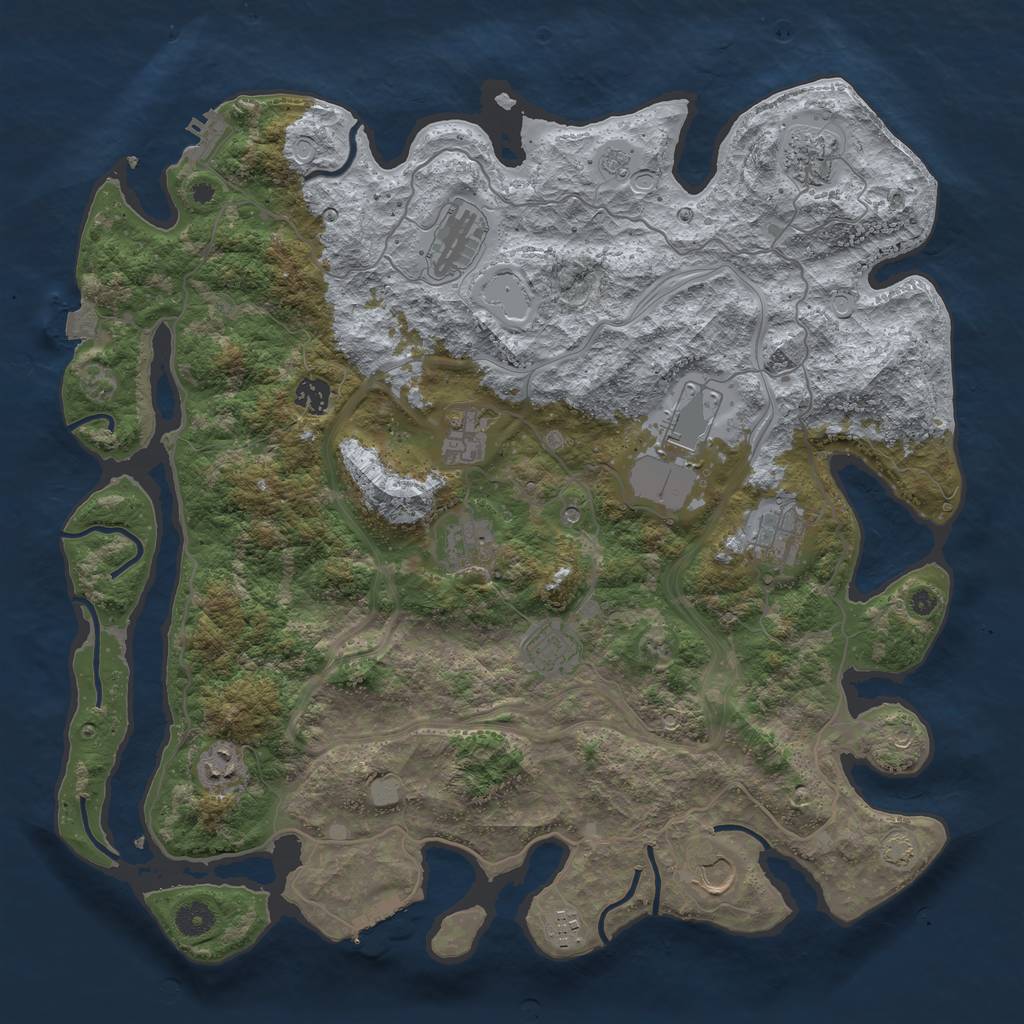 Rust Map: Procedural Map, Size: 4250, Seed: 604, 19 Monuments