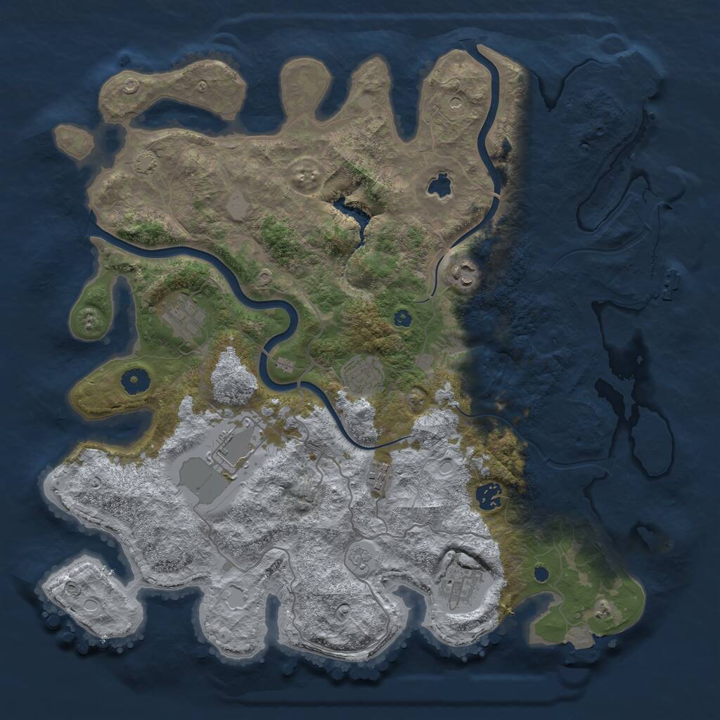 Rust Map: Procedural Map, Size: 4000, Seed: 834530535, 13 Monuments