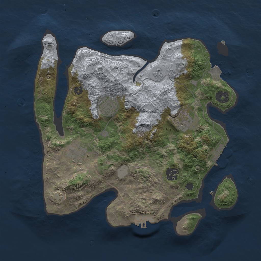 Rust Map: Procedural Map, Size: 3000, Seed: 25377, 12 Monuments